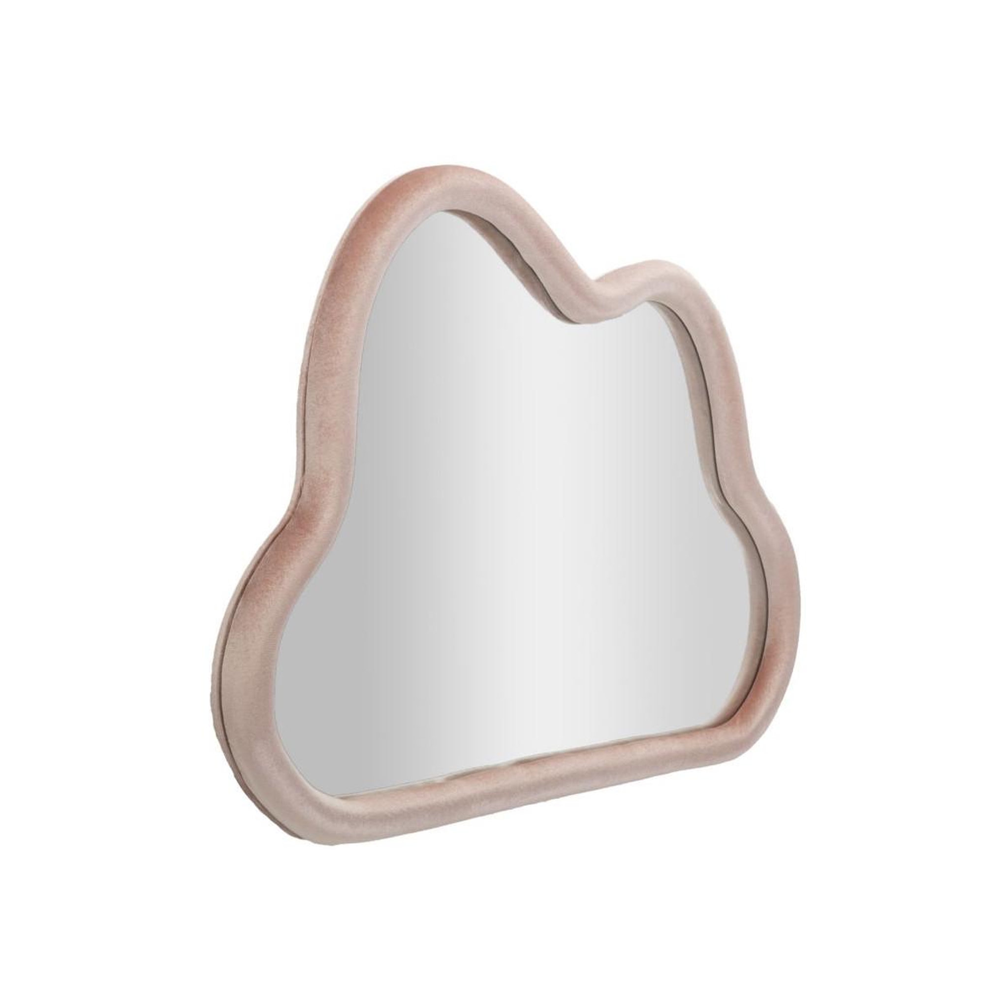 Voir la diapositive 2 : Paris Prix Miroir mural en velours  cloud  90cm rose