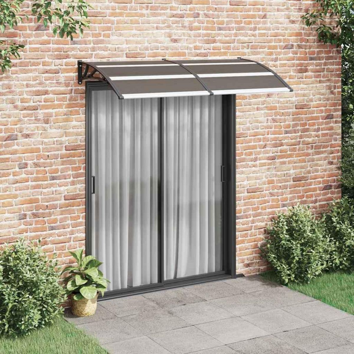 VIDAXL Auvent de porte Noir 200x100 cm PC