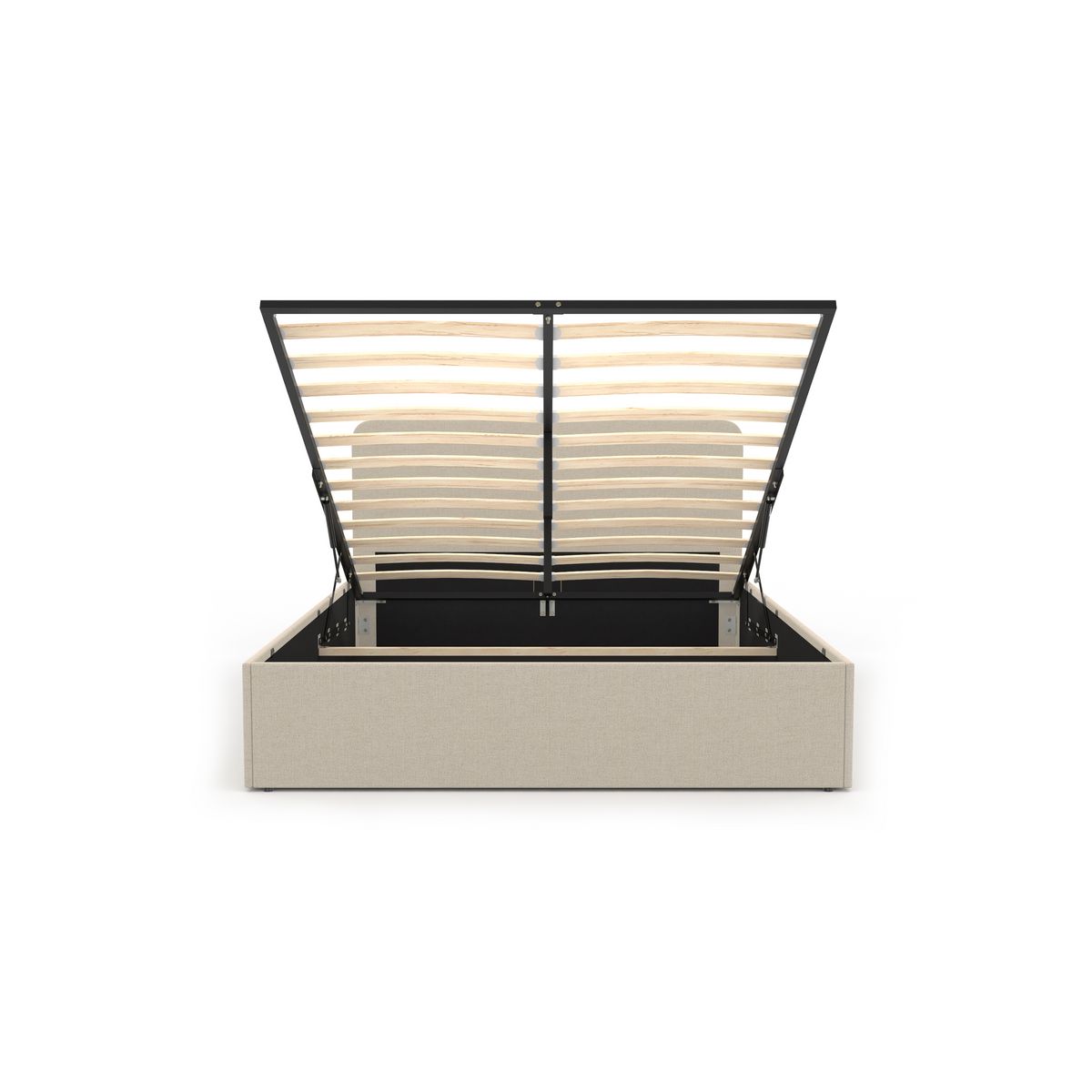 Lit coffre tissu avec sommier relevable 160x200 cm AMBRE