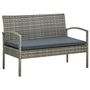 Voir la diapositive 4 : VIDAXL Salon de jardin 5 pcs avec coussins Resine tressee Gris