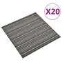 VIDAXL Dalles de tapis de sol 20 pcs 5 m^2 50x50 cm Anthracite raye