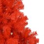 VIDAXL Sapin de Noël artificiel pre-eclaire et support rouge 150cm PVC