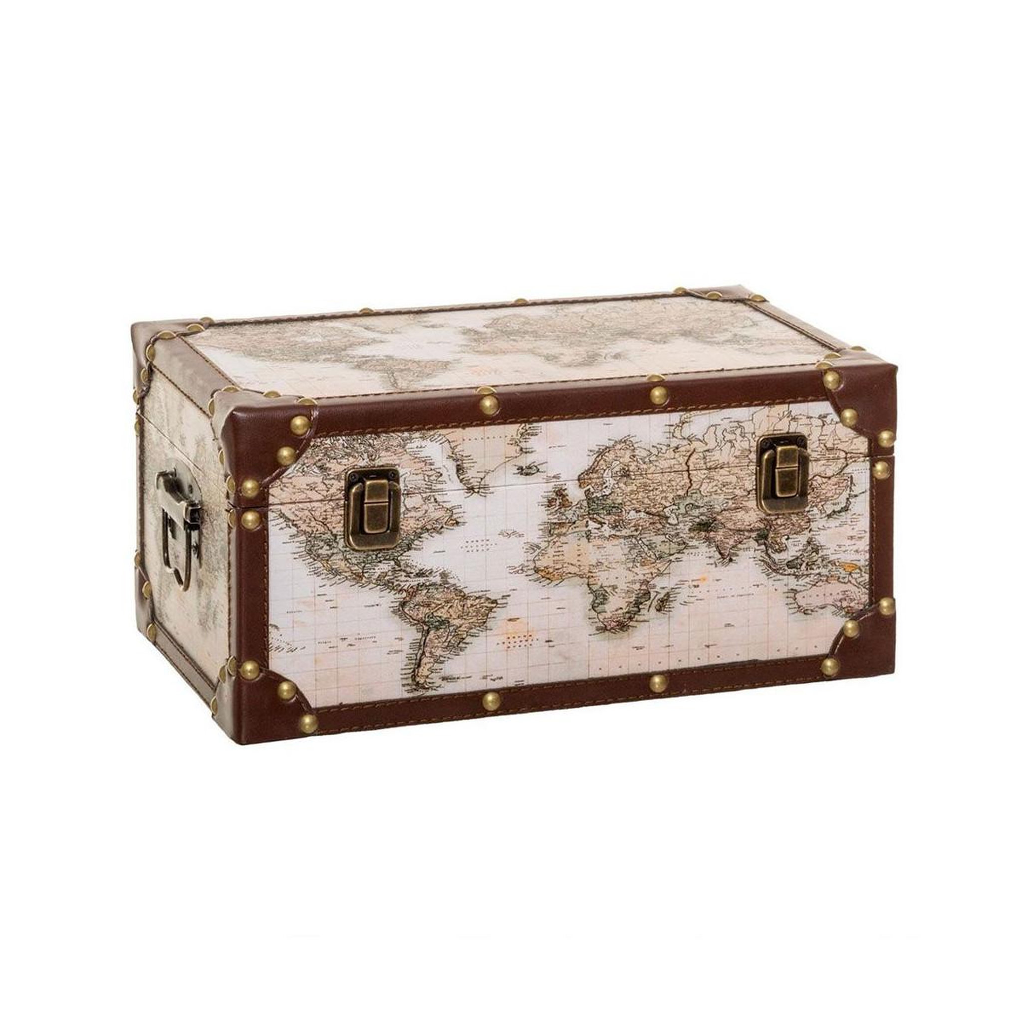 Voir la diapositive 5 : ATMOSPHERA Lot de 4 malles  mappemonde  56cm multicolore