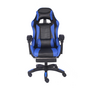 CONCEPT USINE Chaise de gaming massante noire et bleue avec repose pieds ULTIM