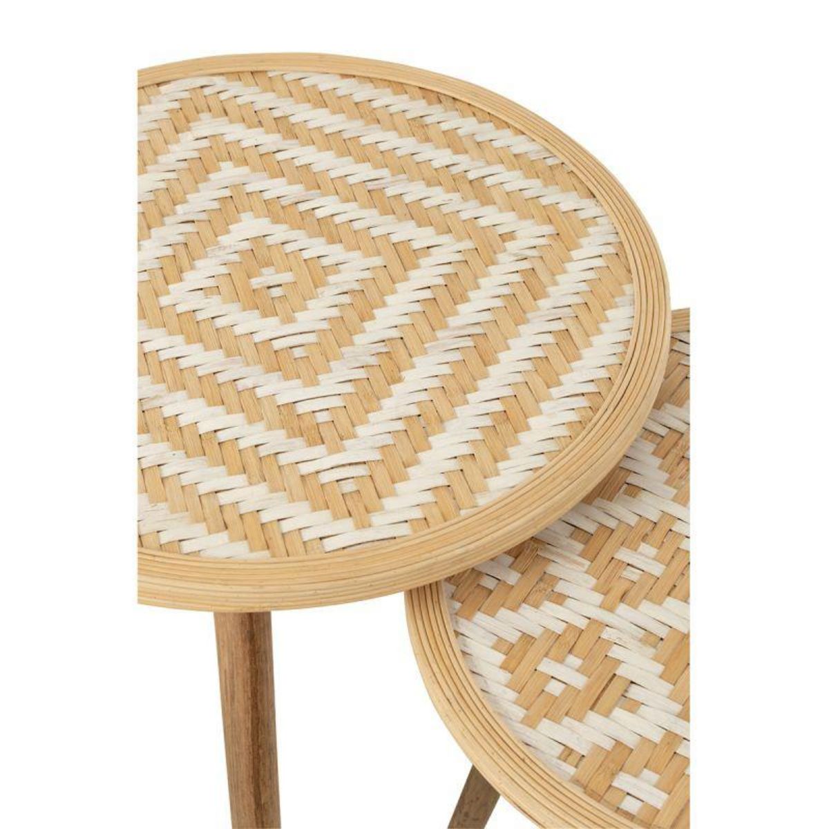 Paris Prix Lot de 3 Tables d'Appoint Gigognes  Baudoin  55cm Naturel