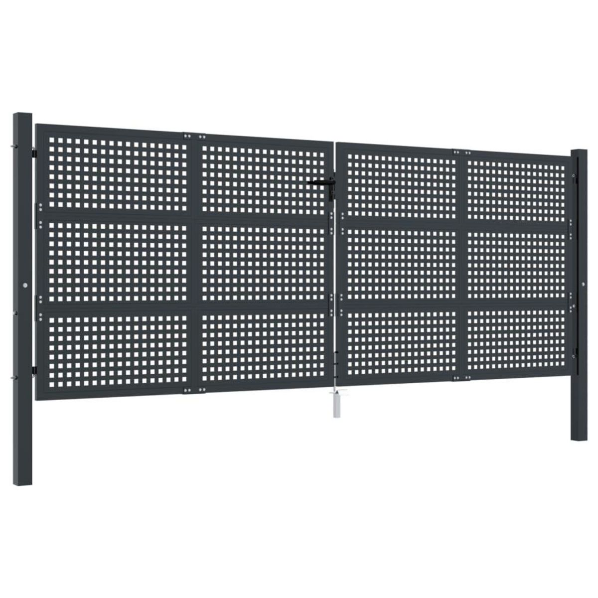 VIDAXL Portail de jardin anthracite 400x150 cm acier