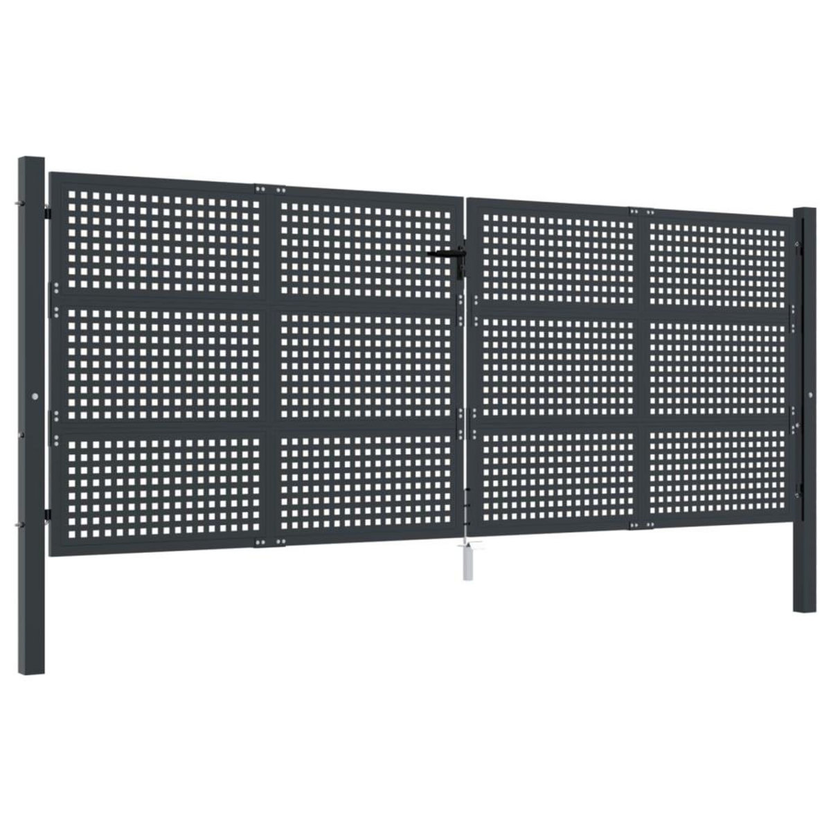 VIDAXL Portail de jardin anthracite 400x150 cm acier