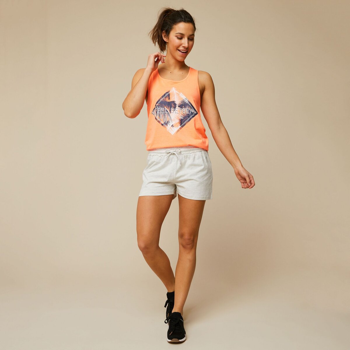 IN EXTENSO SPORT Short de sport femme pas cher Auchan