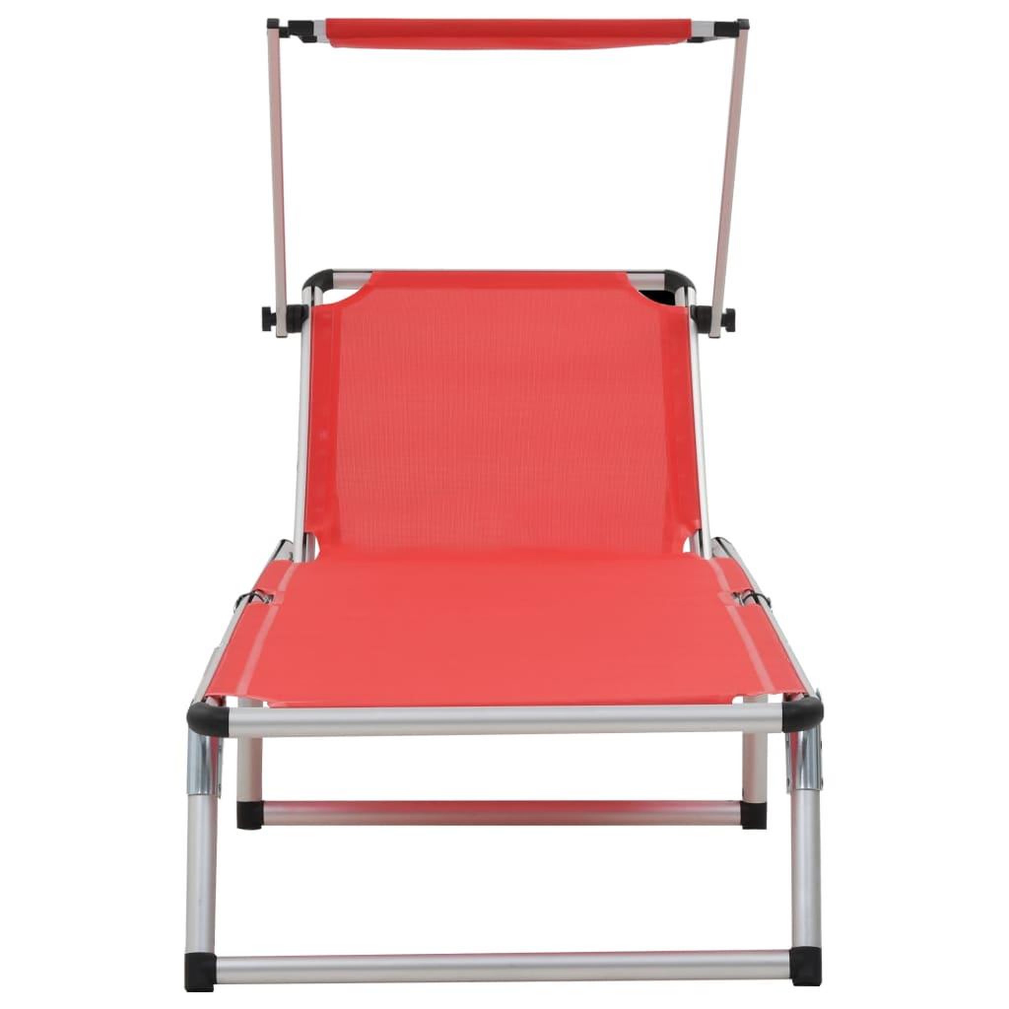 Voir la diapositive 3 : VIDAXL Chaises longues pliables et toit lot de 2 Aluminium textilene