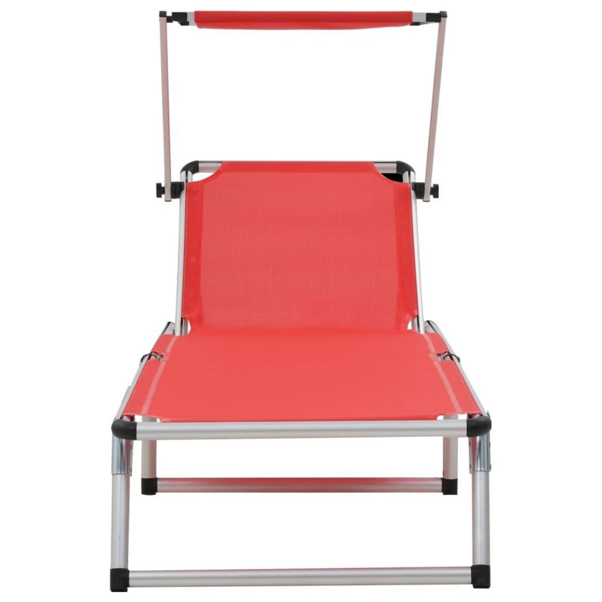 VIDAXL Chaises longues pliables et toit lot de 2 Aluminium textilene