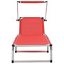 Voir la diapositive 3 : VIDAXL Chaises longues pliables et toit lot de 2 Aluminium textilene