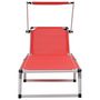 Voir la diapositive 3 : VIDAXL Chaises longues pliables et toit lot de 2 Aluminium textilene