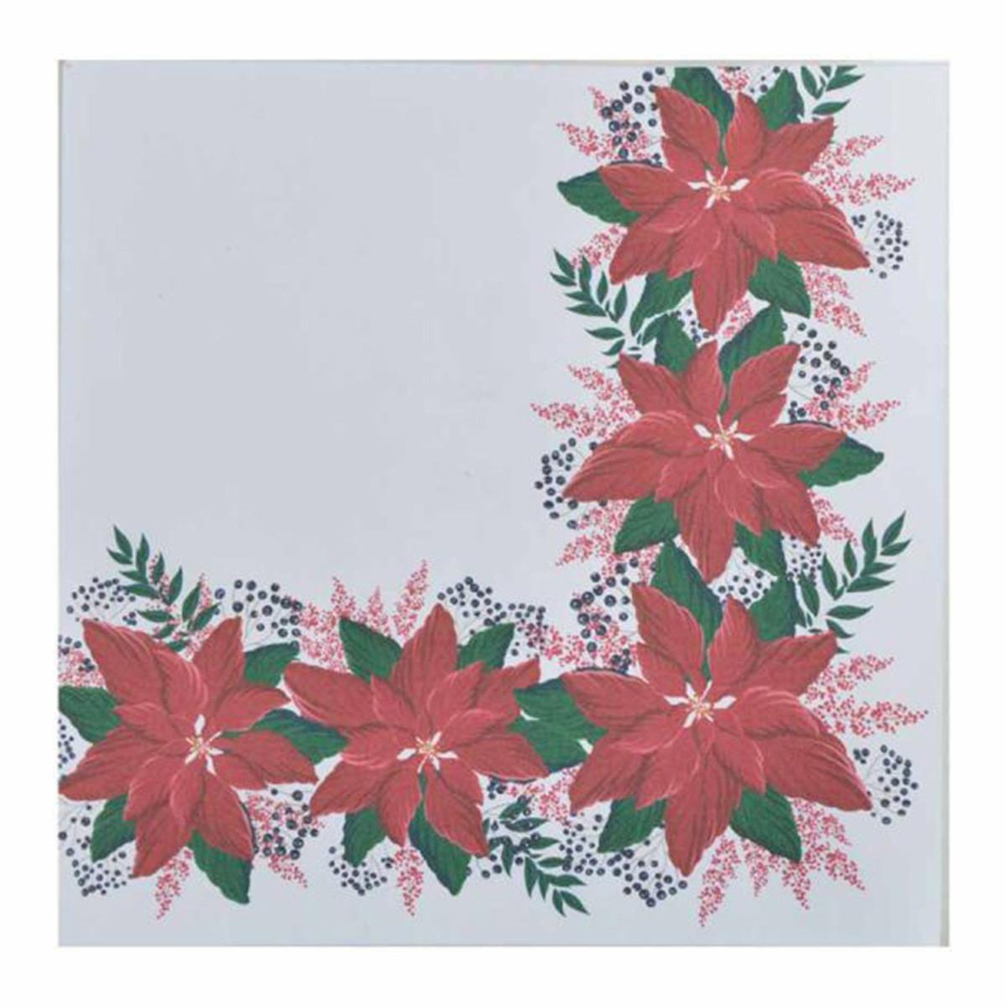 HOMEA Lot de 20 serviettes en papier  poinsettias  25x25cm rouge