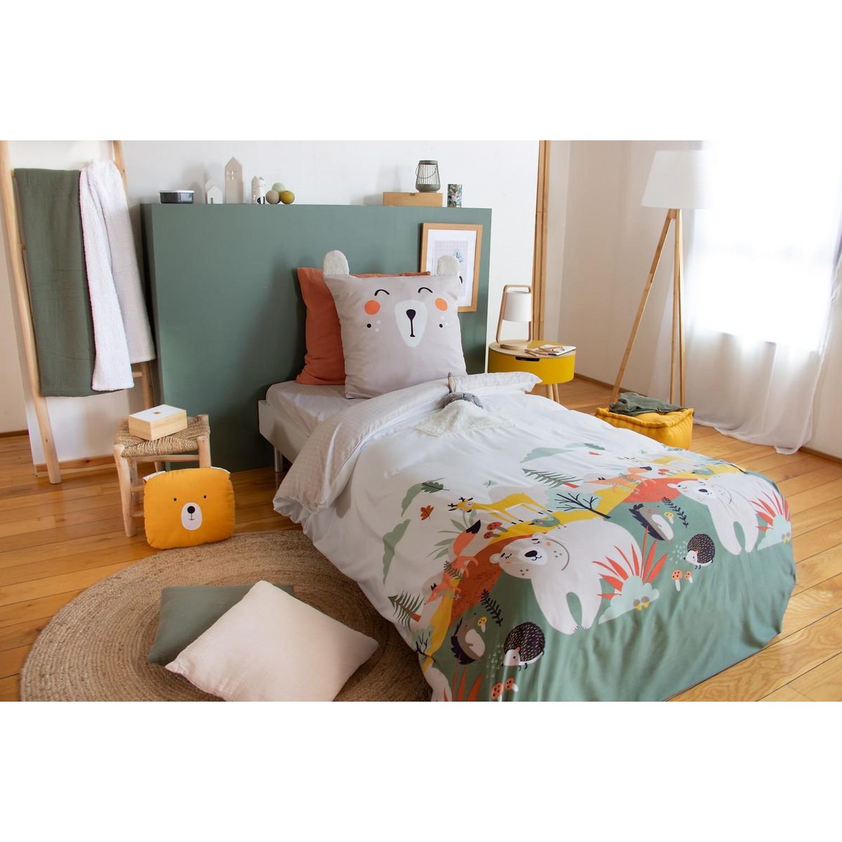 Home collection Parure housse de couette 2pcs 140x200 100% microfibre - forest sherpa