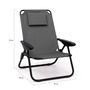Voir la diapositive 6 : ID MARKET Lot de 2 chaises de plage pliantes - fauteuils de jardin inclinables sac à dos gris anthracite et toile grise