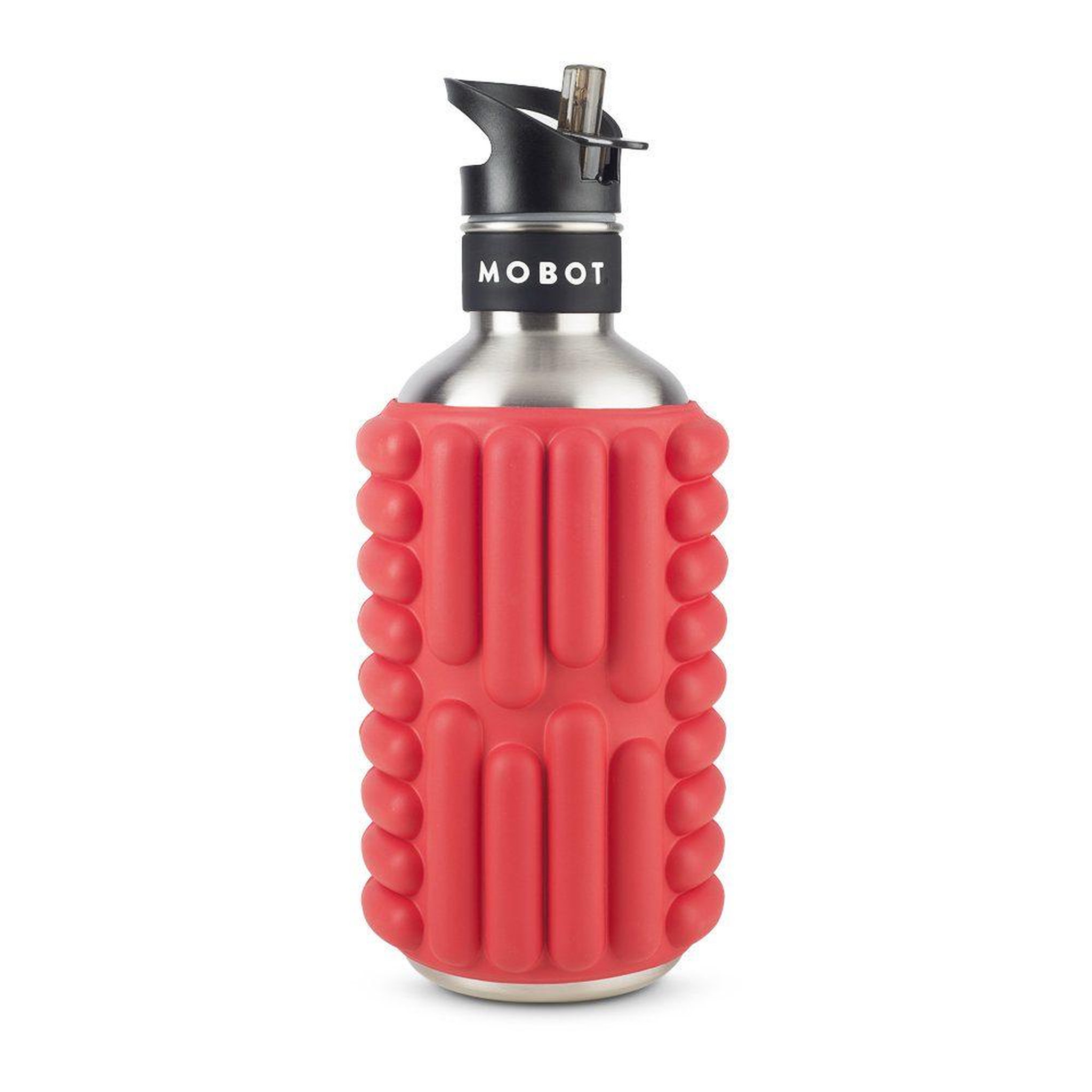 MOBOT Bouteille de sport - mobot - fonction 2 en 1 rouleau de massage - rouge