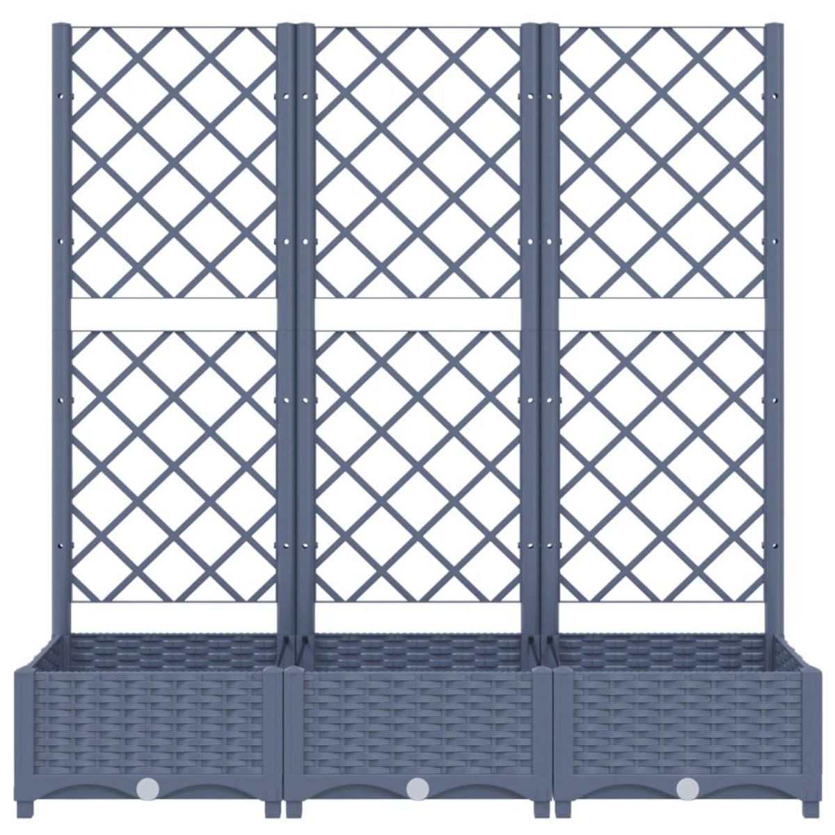 VIDAXL Jardiniere avec treillis bleu gris 120x40x121,5 cm PP