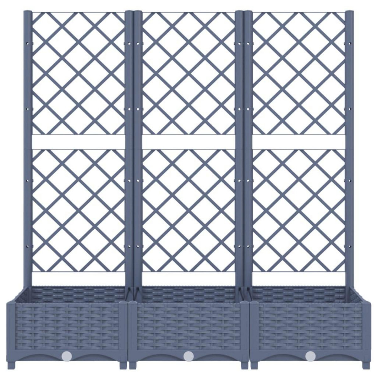 VIDAXL Jardiniere avec treillis bleu gris 120x40x121,5 cm PP