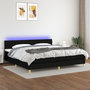 Voir la diapositive 1 : VIDAXL Sommier a lattes de lit et matelas et LED Noir 200x200 cm Tissu