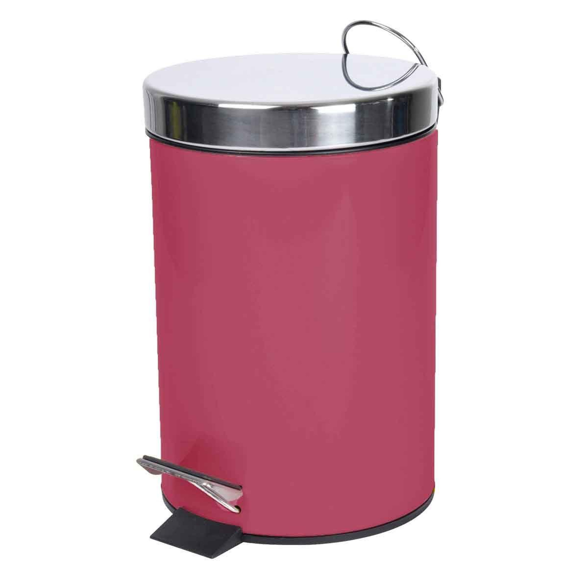 Douceur d'Intérieur Poubelle de salle de bain  metalia  3l framboise