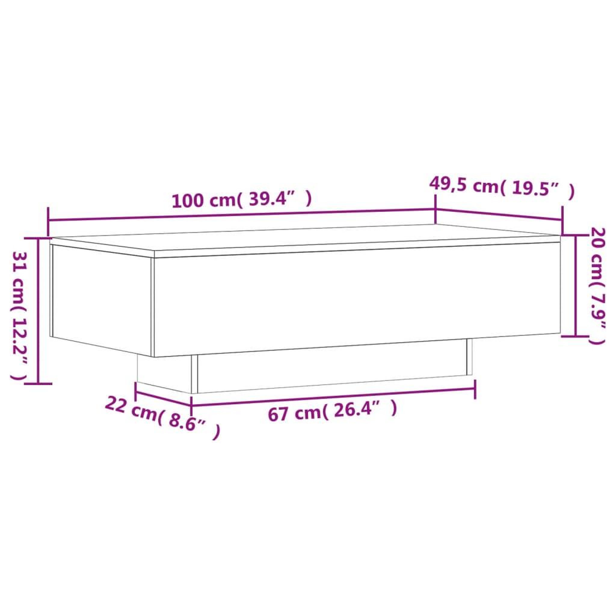 Voir la diapositive 6 : VIDAXL Table basse chene fume 100x49,5x31 cm bois d'ingenierie