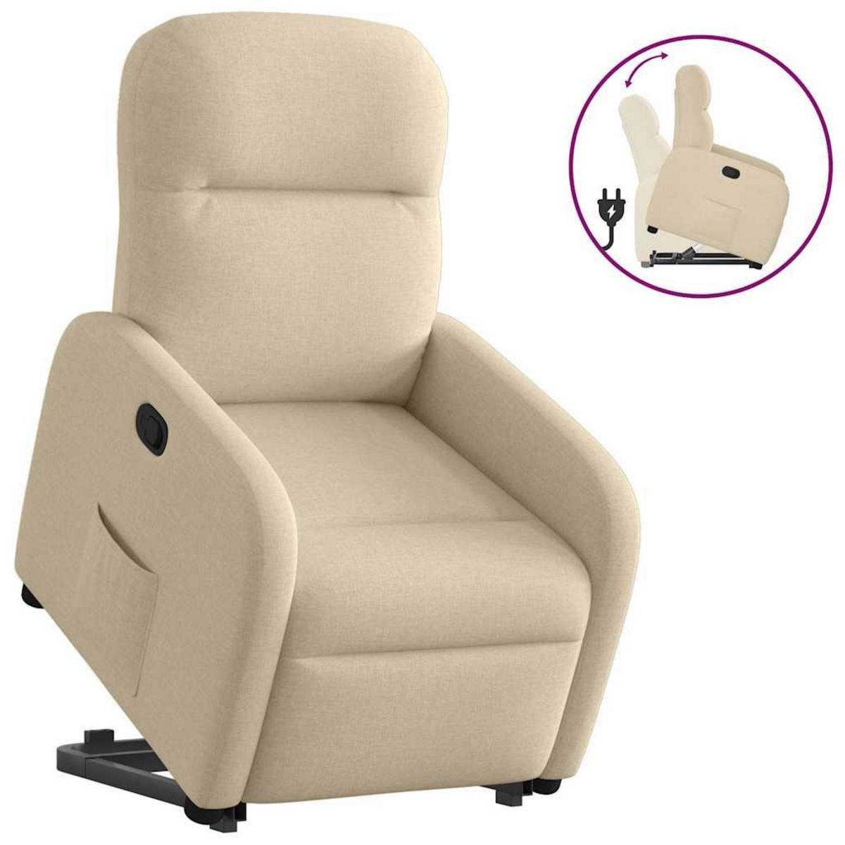 VIDAXL Fauteuil inclinable Creme Tissu