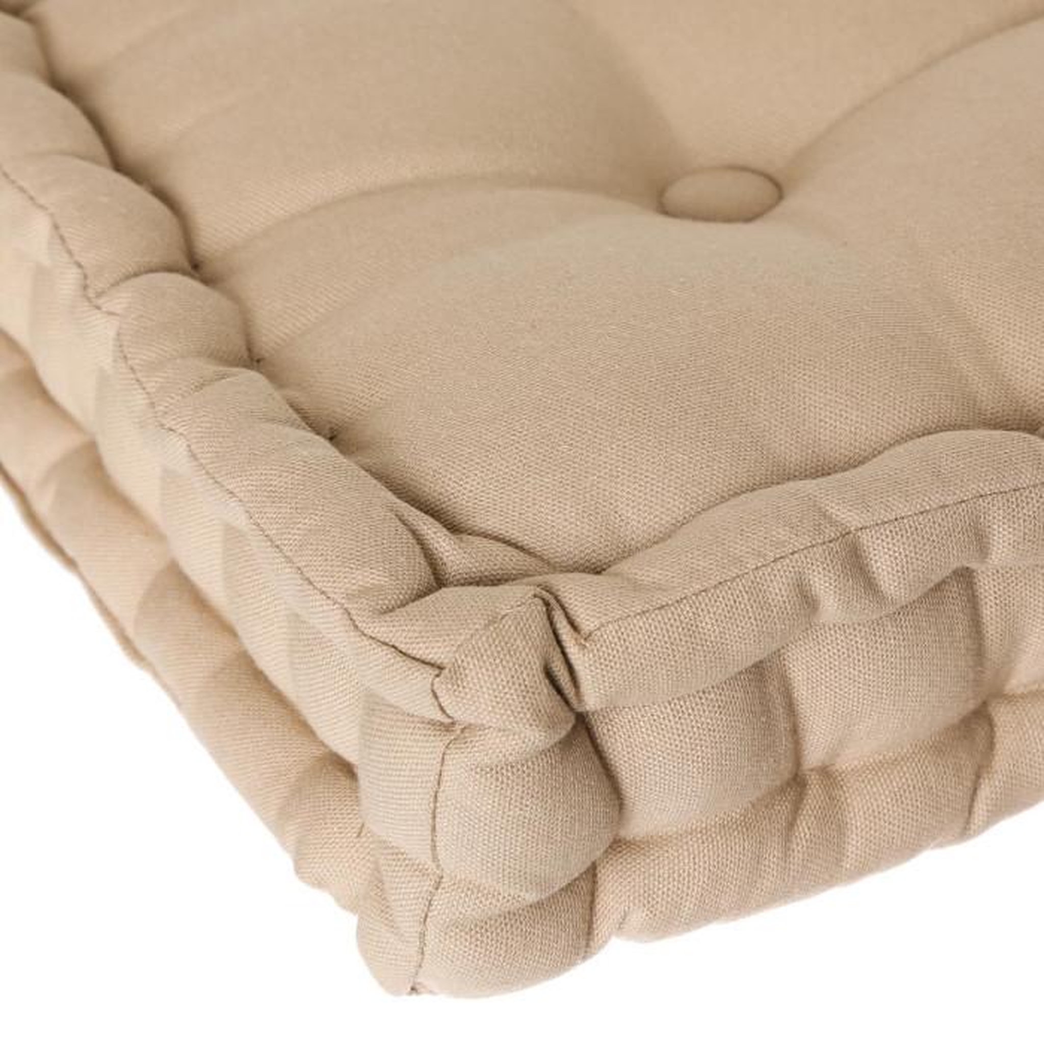 Voir la diapositive 2 : ATMOSPHERA Coussin de Sol  Dorian  40x40cm Beige