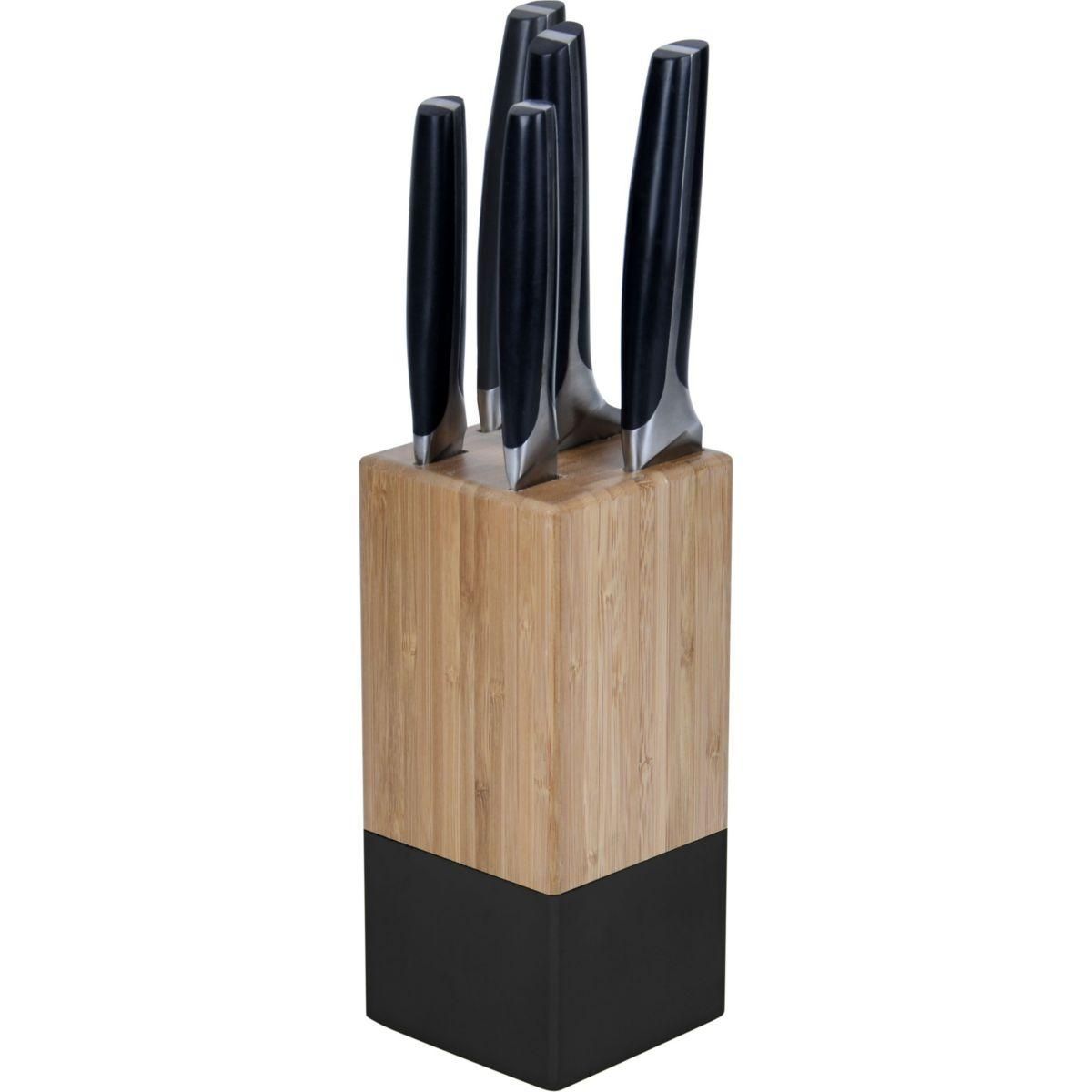 ESSENTIEL B Bloc couteaux bambou Misoko avec 5 couteaux