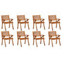 Voir la diapositive 2 : VIDAXL Chaises de jardin avec coussins lot de 8 Bois d'acacia solide