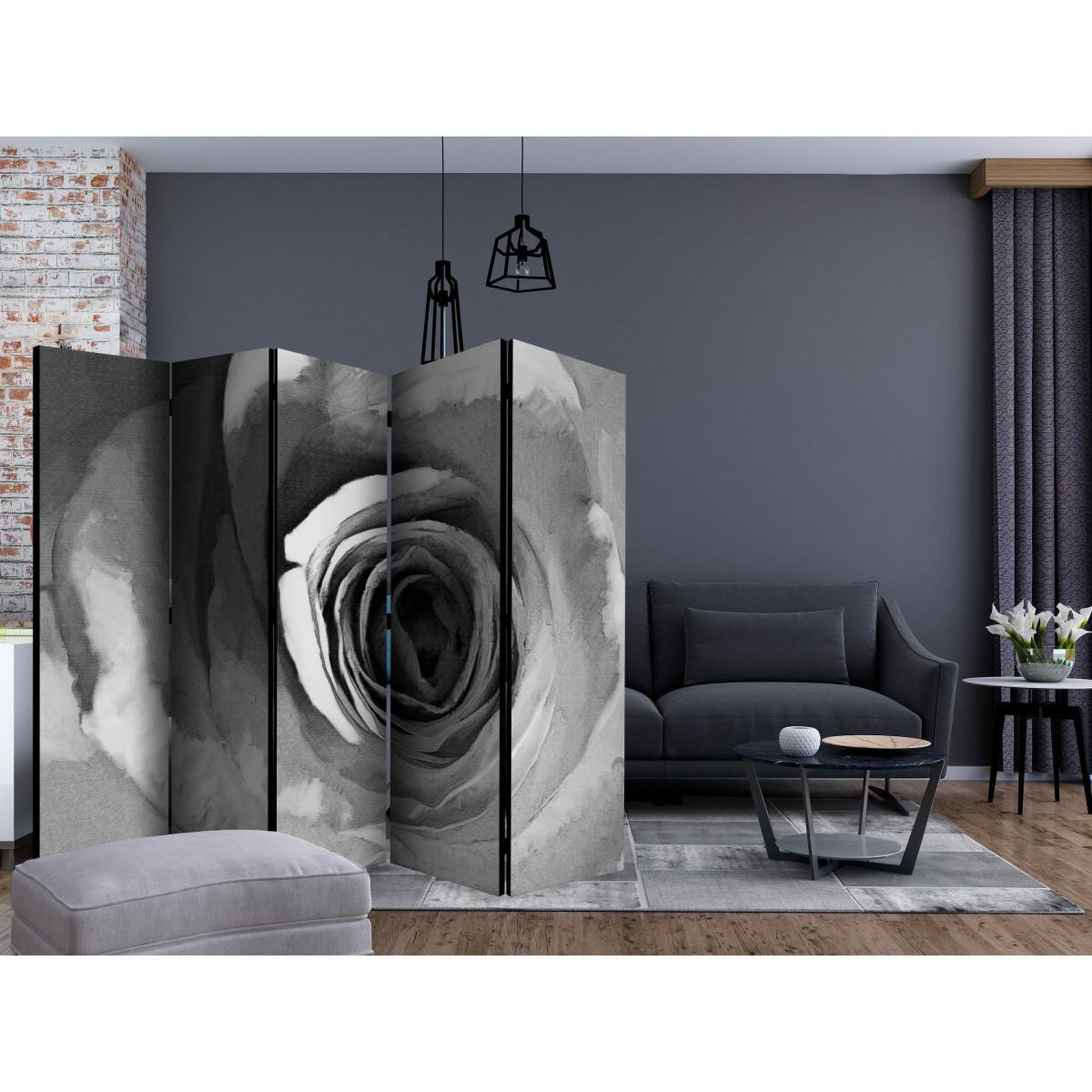 Voir la diapositive 2 : Paris Prix Paravent 5 volets  paper rose  172x225cm