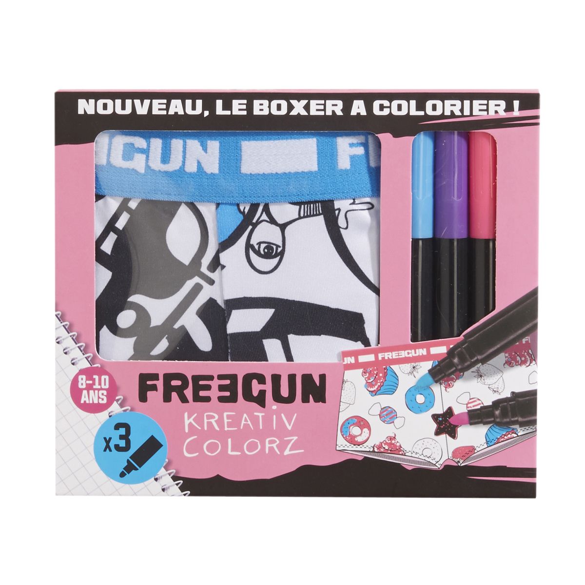 FREEGUN Boxer à colorier fille 