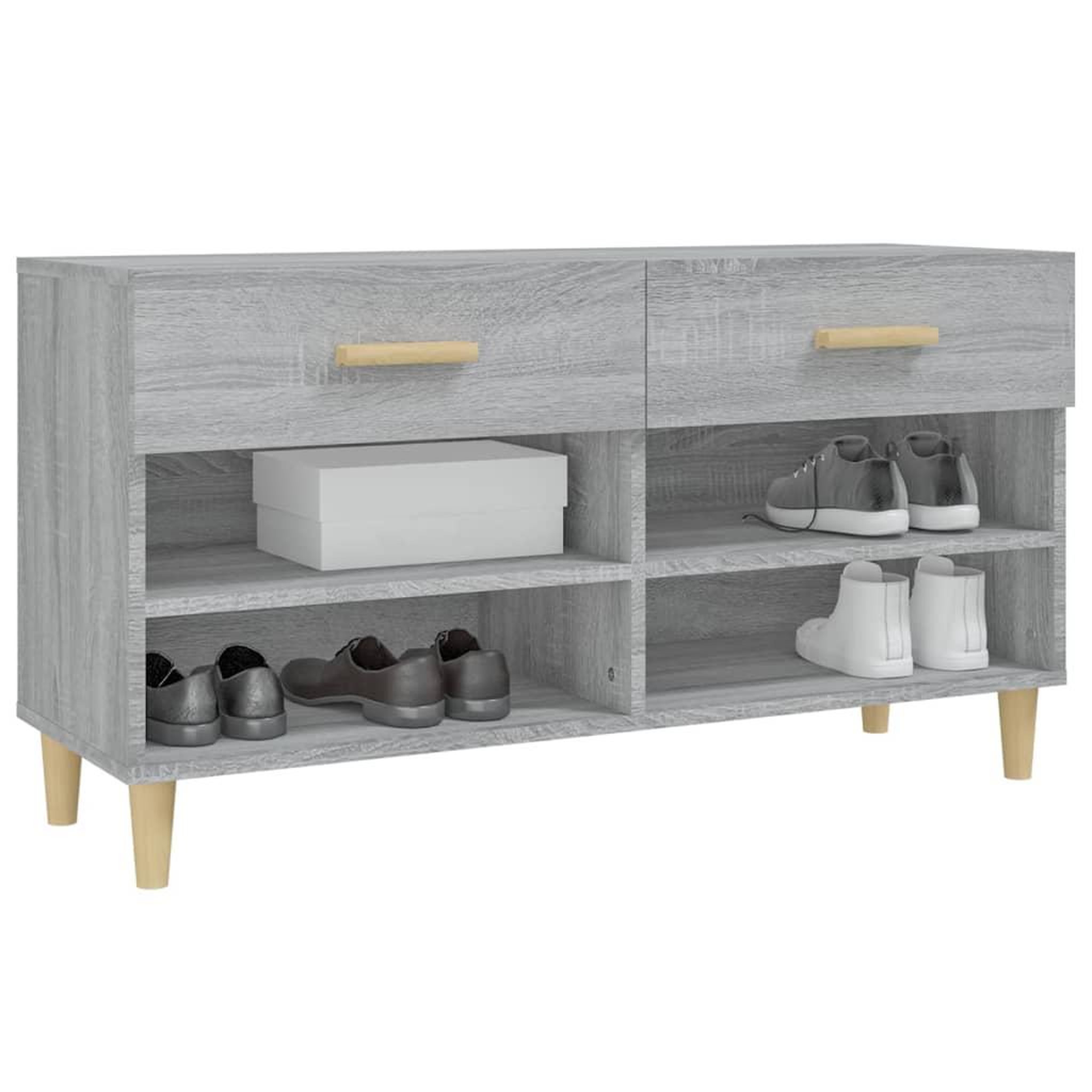 Voir la diapositive 4 : VIDAXL Meuble a chaussures sonoma gris 102x35x55 cm bois d'ingenierie