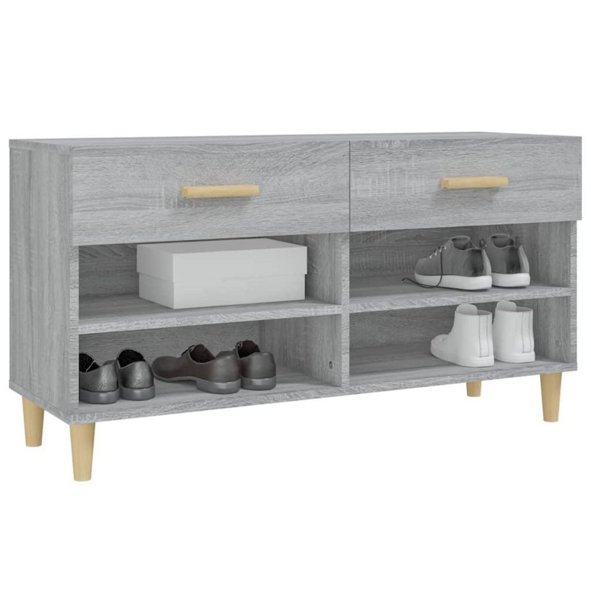 VIDAXL Meuble a chaussures Sonoma gris 102x35x55 cm Bois d'ingenierie