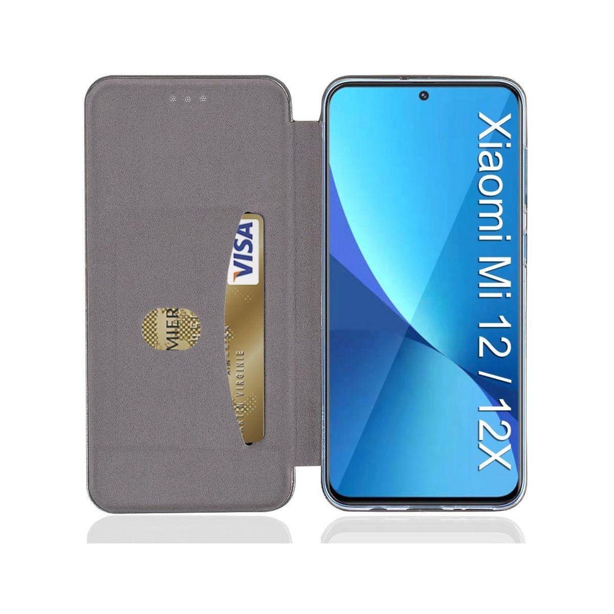 IBROZ Etui Xiaomi 12/12x Etui Cuir Kaki