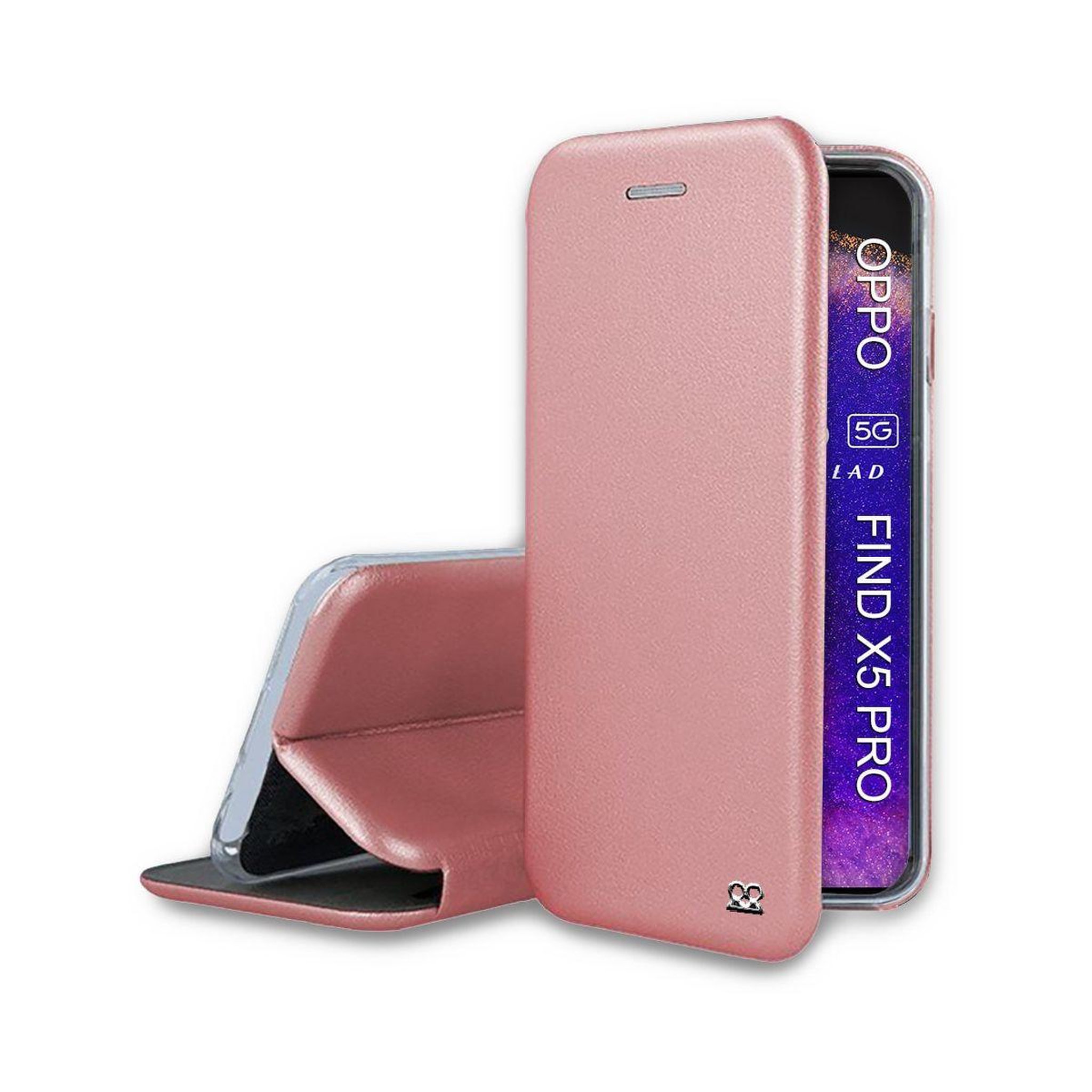 IBROZ Etui oppo find x5 pro etui cuir rose gol