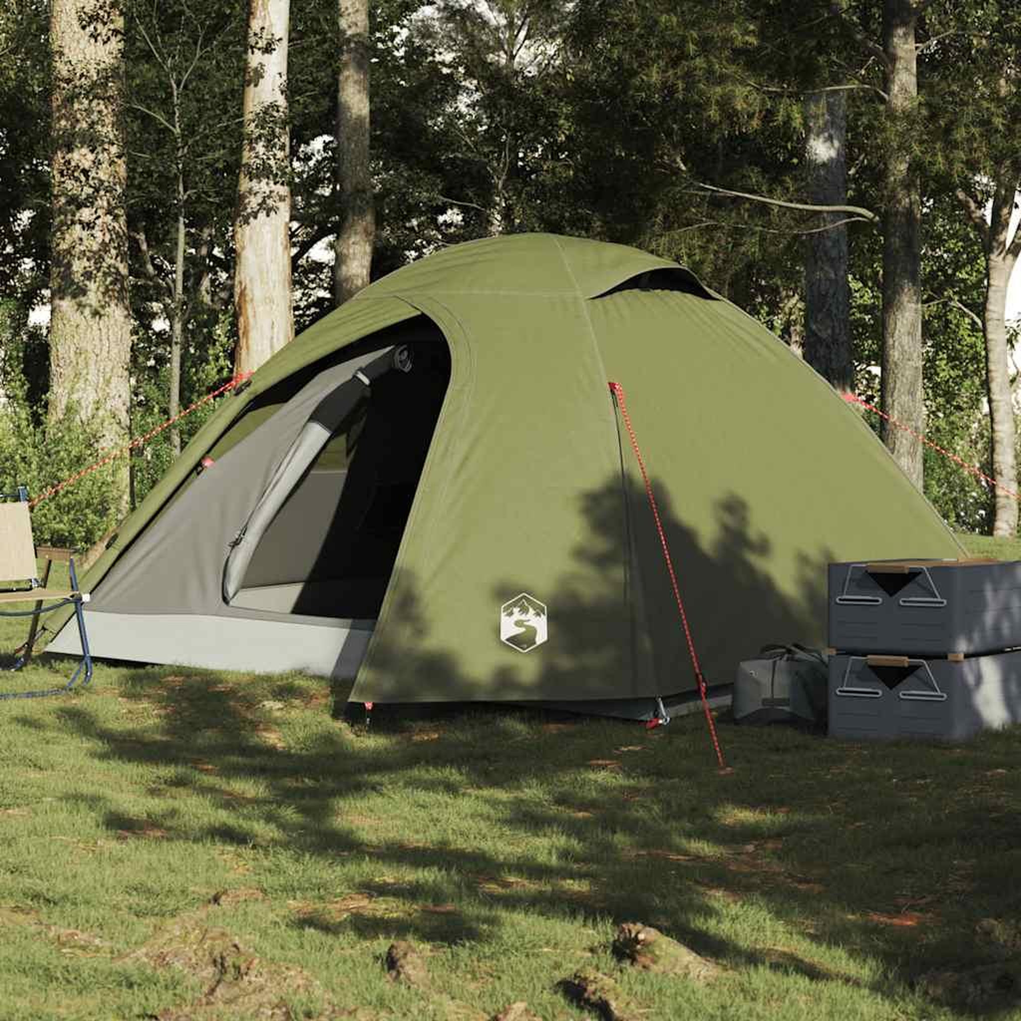 VIDAXL Tente de camping a dome 3 personnes vert olive impermeable