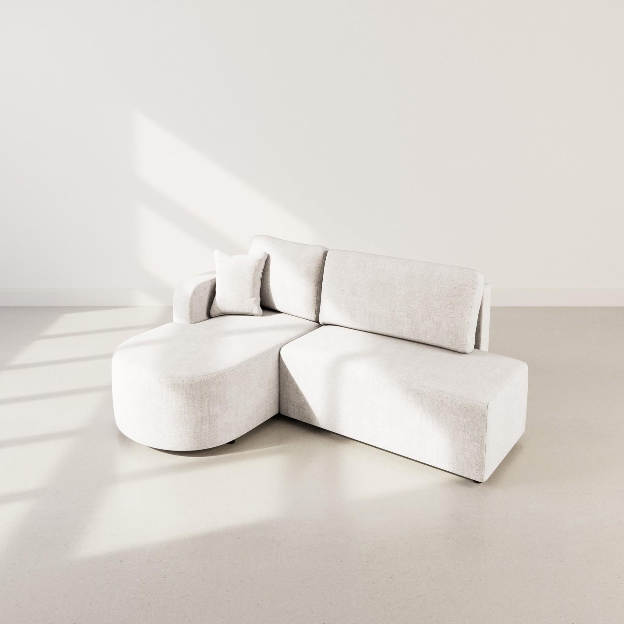 Voir la diapositive 6 : BEST MOBILIER Miro - canapé d'angle gauche 4 places convertible avec coffre en velours texturé
