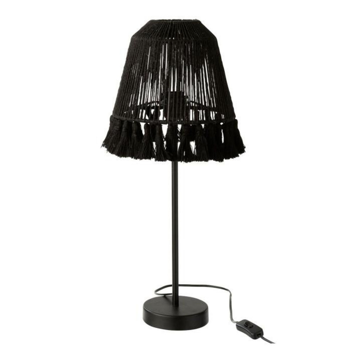 Paris Prix Lampe à Poser en Jute  Mila  60cm Noir