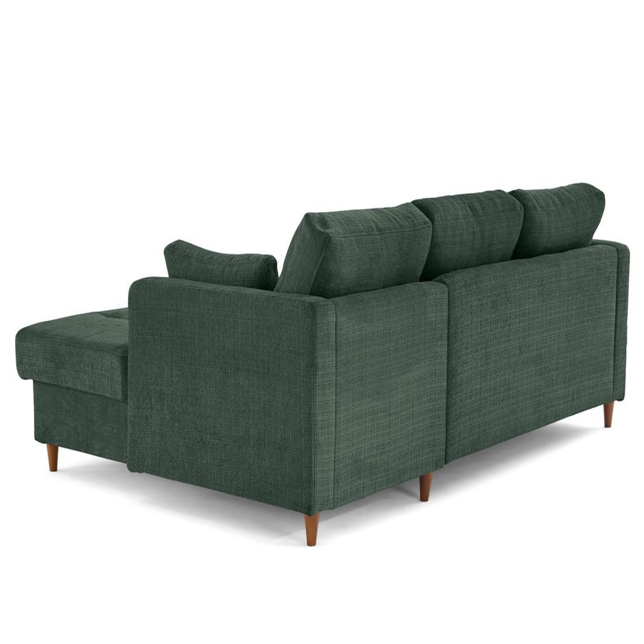 Voir la diapositive 5 : LISA DESIGN Anna - canapé d'angle droit 4 places convertible avec coffre en velours texturé