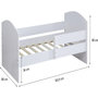 Voir la diapositive 3 : Habitat et Jardin Lit enfant avec barrière  Victoria  - Bois - Blanc - 80 x 160 cm