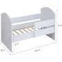 Voir la diapositive 3 : Habitat et Jardin Lit enfant avec barrière  Victoria  - Bois - Blanc - 80 x 160 cm