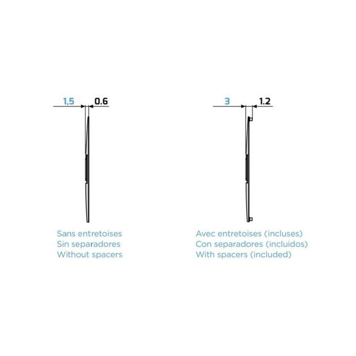 Meliconi SUPPORTS MURAUX TV - GAMME GHOSTSLIM PLUS MELICONI - GSS600PLUSFBCG