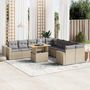 Voir la diapositive 1 : VIDAXL Salon de jardin 11 pcs avec coussins beige resine tressee