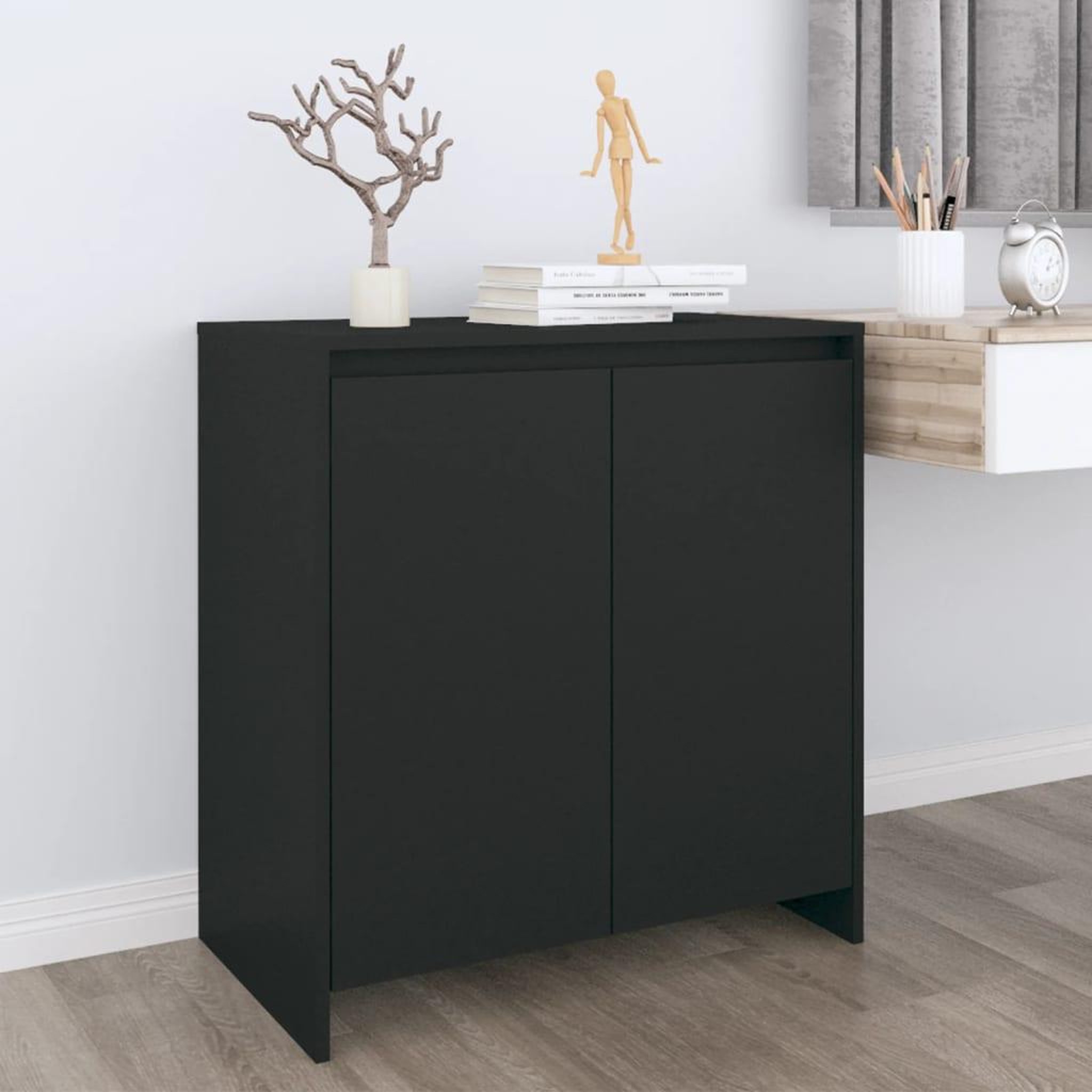 Voir la diapositive 1 : VIDAXL Buffet Noir 70x41x75 cm Bois d'ingenierie