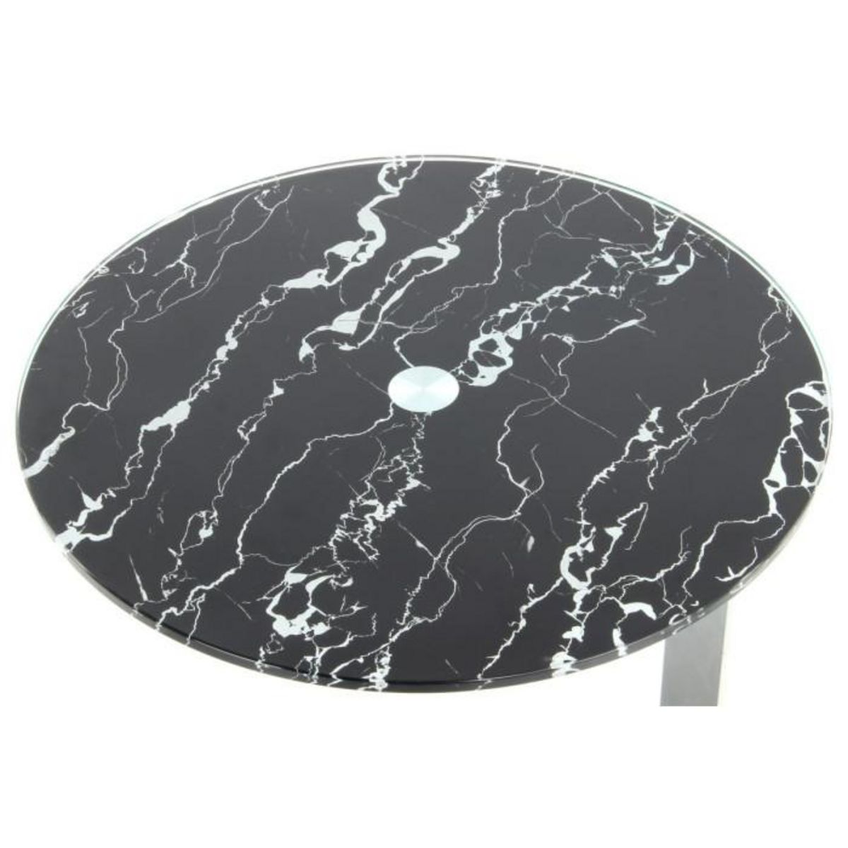 Paris Prix Table d'Appoint Design  Quentin  53cm Argent & Noir