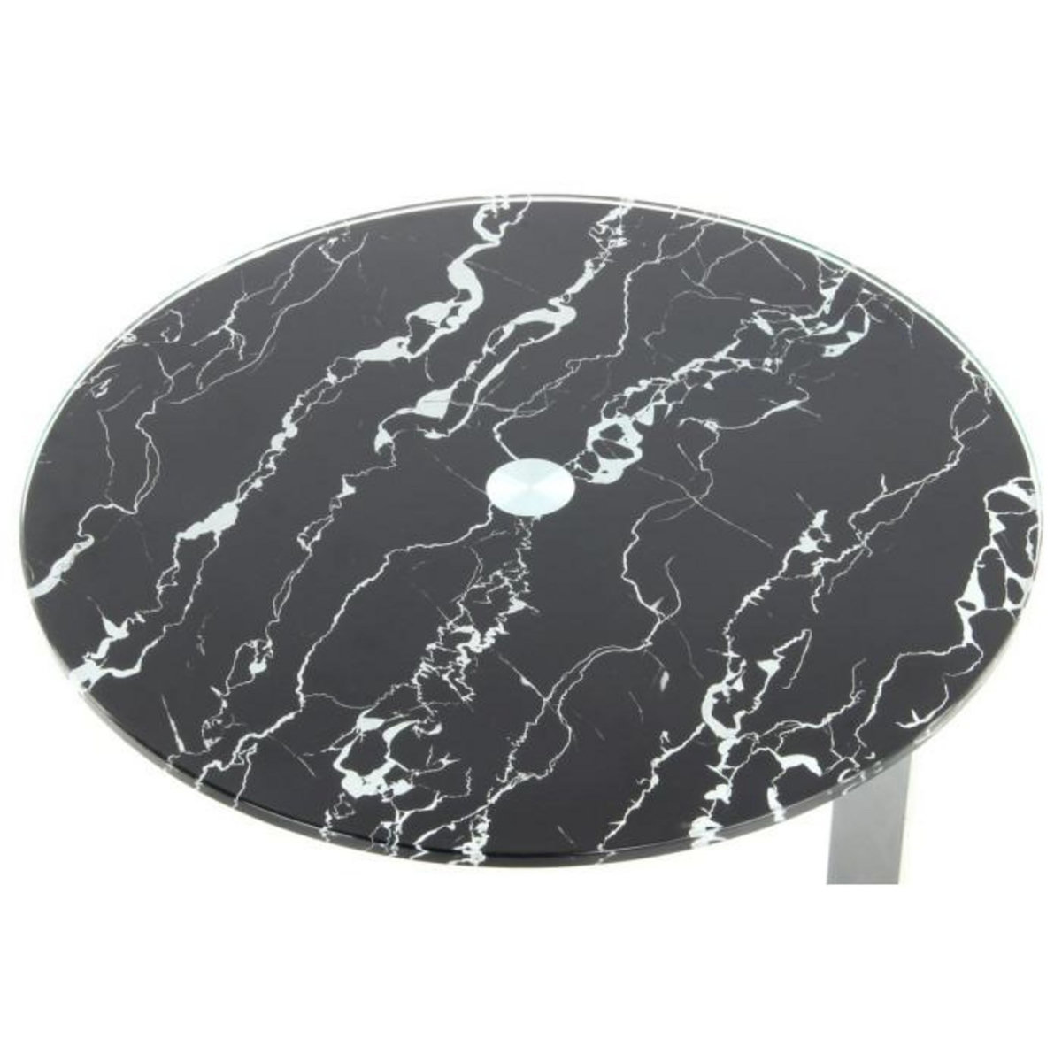 Paris Prix Table d'Appoint Design  Quentin  53cm Argent & Noir
