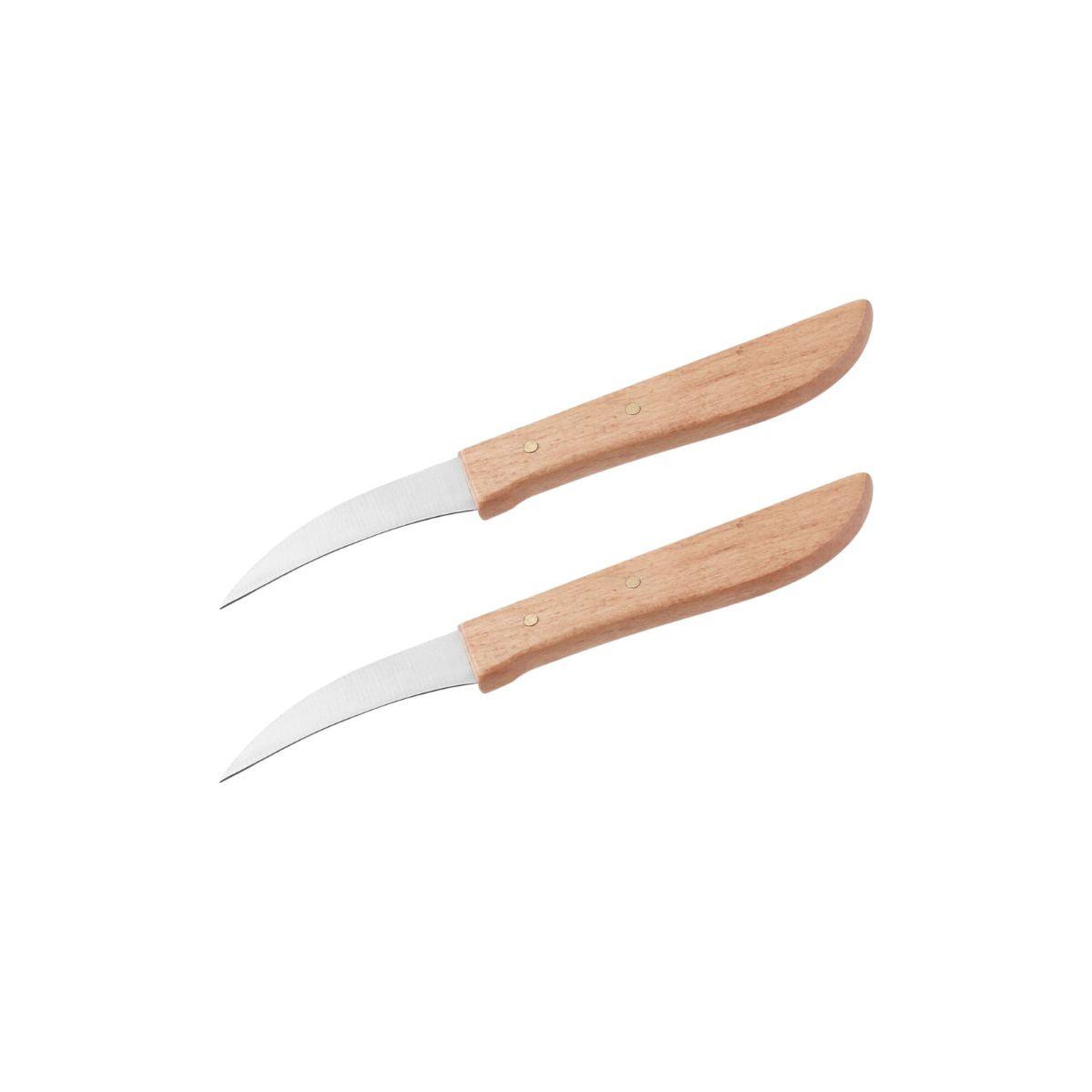NIROSTA Lot de 2 couteaux de cuisine éplucheur manche en bois 16 cm Nirosta