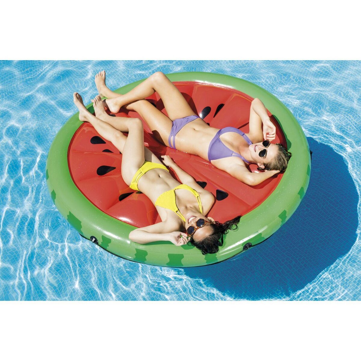 INTEX Matelas gonflable île Pastèque - 2 Personnes - Rouge