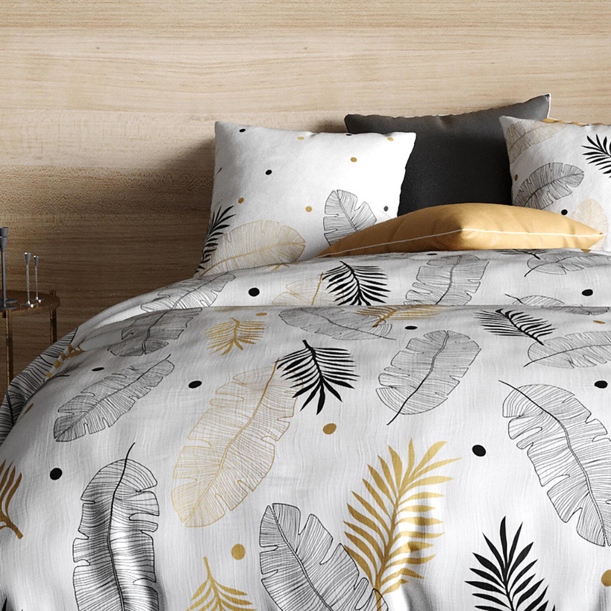 Voir la diapositive 2 : ATELIER DU COTON Parure housse de couette 100% coton 57fils envole