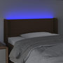 Voir la diapositive 4 : VIDAXL Tete de lit a LED Marron fonce 83x16x78/88 cm Tissu